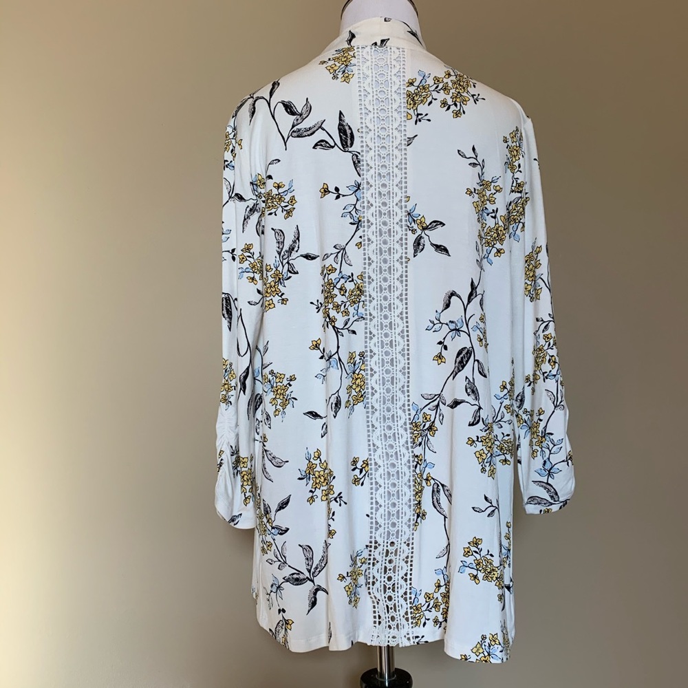 Maurices floral crochet lace back cardigan